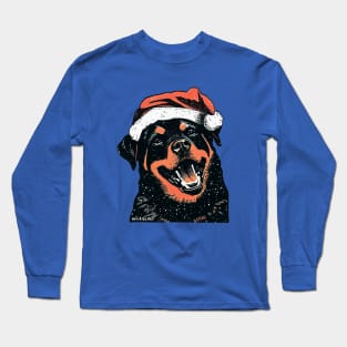 Rottweiler in a Santa Hat Long Sleeve T-Shirt